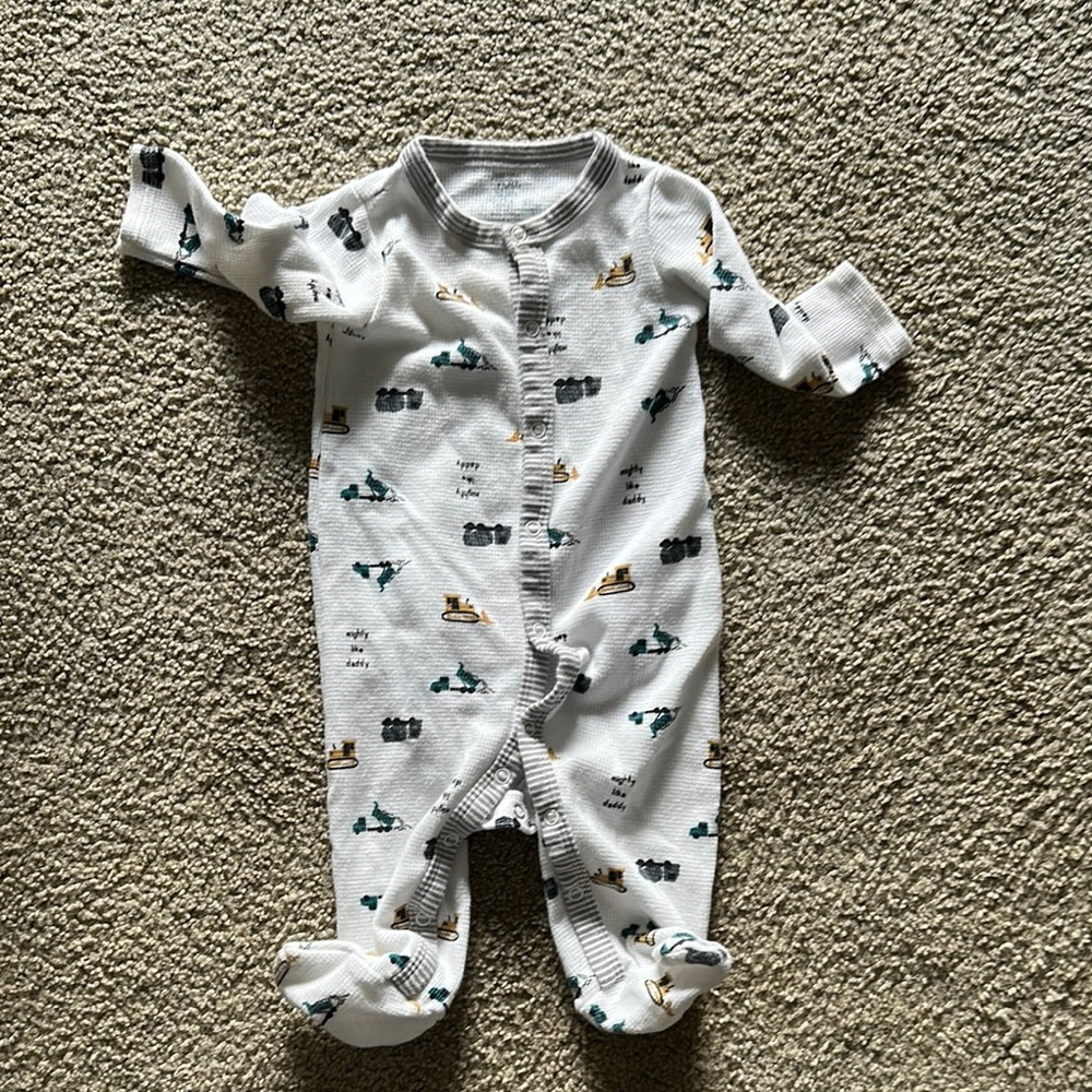 Cozy White Printed Kids One Piece